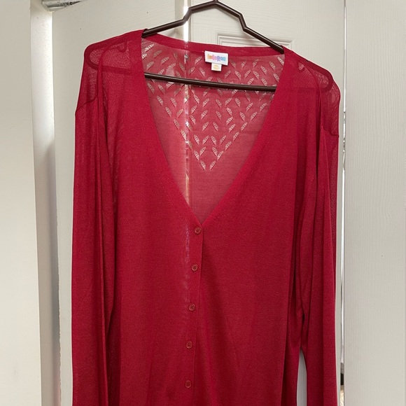 Lularoe NWT Cheryl red sweater 3XL heart design on back - Picture 2 of 7